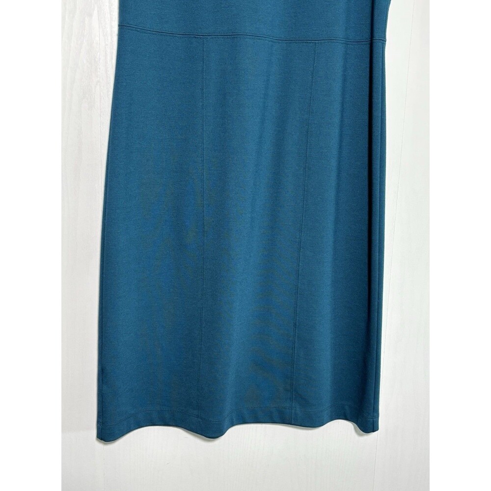 Ann Taylor Sheath Dress Womens 6 Blue Teal Sleeveless Knee Length Stretch Career - Picture 8 of 15